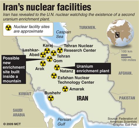 iran nuclear weapons map